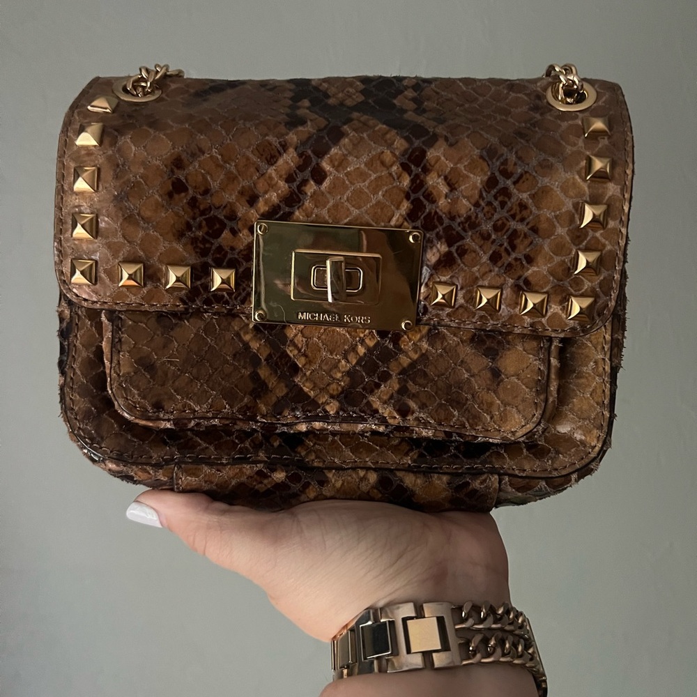 Michael Kors Brown Snake Print Bag